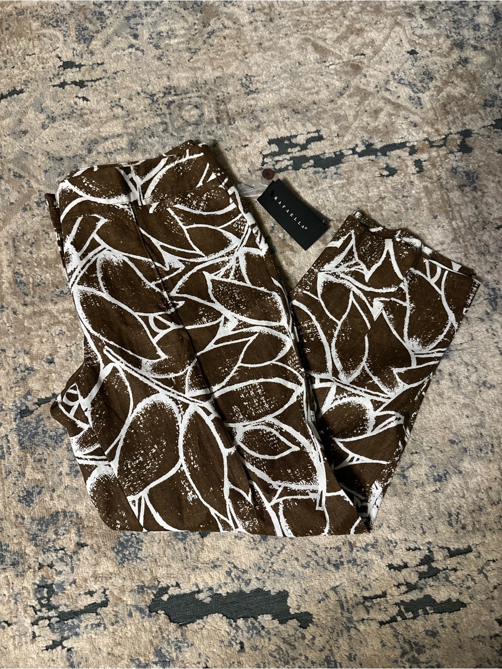 NWT Rafaella Printed Linen pants